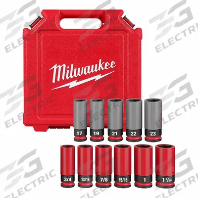 MILWAUKEE Lug Nut Wheel Socket Set: 1/2 in Drive Size, Small Set (0-50 pieces) Set Size - Non-Marring Impact Socket Sets