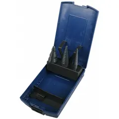 APPROVED VENDOR Step Drill Bit Set: 3 Pc, 1/8" to 1-1/8", Black Oxide HSS (MPN 6EXN2). Key specifications — attr1239053: Not Impact Rated.