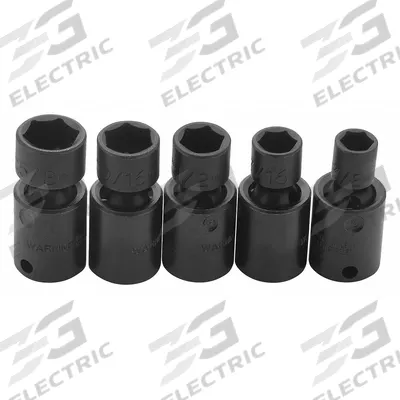 PROTO Impact Socket Set: 3/8 in Drive Size, 1/2 in/3/8 in/5/8 in/7/16 in/9/16 in Socket Size - SAE Impact Socket Sets