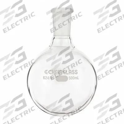 CHEMGLASS Boiling Flask: 1 L, Colorless, Round, A - Glass Boiling Flasks