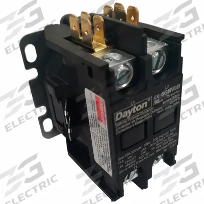 Dayton Definite Purpose Magnetic Contactor: 2 Poles, 208-240V AC, 40 A - Non-Reversing Definite Purpose Contactors