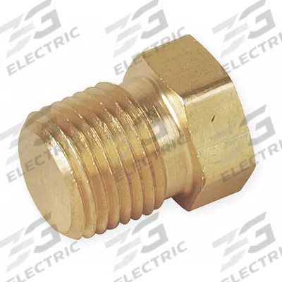 PARKER Plug: Solid Plug, Bright C36000 Brass, 1/4 in, NPT Threaded, 4,100 psi - Threaded Extreme-Pressure Instrumentation Pipe Fittings