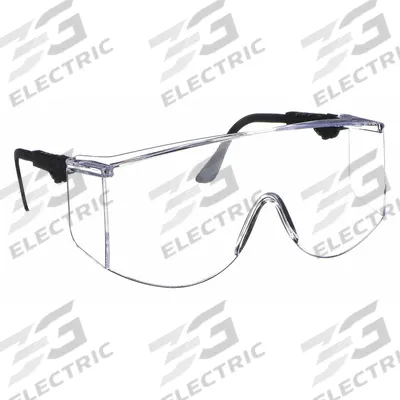 CONDOR Safety Glasses: Clear Lens Color, Frameless, Scratch-Resistant - Adjustable Comfort-Fit OTG Safety Glasses