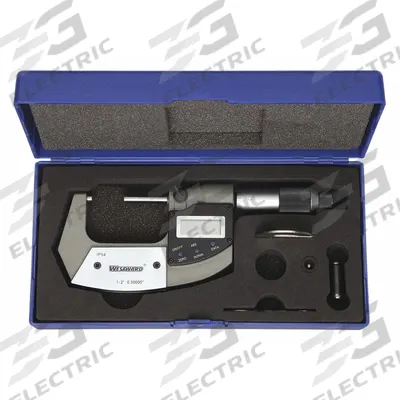 WESTWARD Digital Outside Micrometer: 1 in to 2 in /25 mm to 50 mm, Inch/Metric - Micrometers with SPC Output