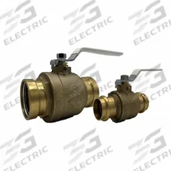 APOLLO Manual Two-Way Ball Valve: 2 1/2 in, Brass, Straight, Press x Press, Full Port Ball Port (MPN 94VLF10901B). Key specifications — Brand: APOLLO; Handle: Lever.