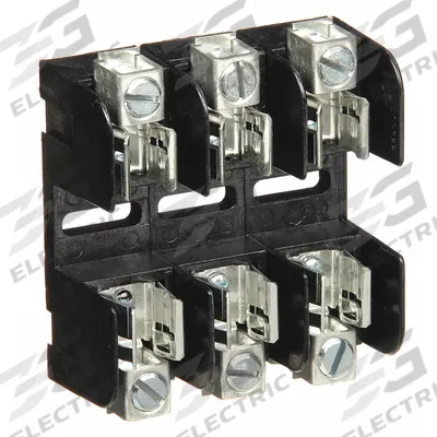 MERSEN Fuse Block: Open Block Design, 3 Pole, 250 V AC, Box Lug - Fuse Blocks for UL Class H & K Fuses
