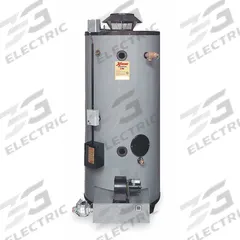 RHEEM-RUUD Commercial Gas Water Heater: Natural Gas, Low NOx, 90 gal, 550,000 BTU, 74.5 in Ht (MPN GX90-550A). Key specifications — Display Sell UOM: EA; Market: Commercial; Standards: cULus Listed; Brand: RHEEM-RUUD; Low NOx: Yes; Water Connection Location: Side; Fuel Type: Natural Gas; Included Valves: Temperature and Pressure Relief.