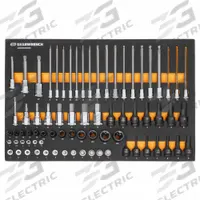 GEARWRENCH: 1/4 in, 3/8 in, 1/2 in Drive, 74 Piece, Metric (MPN GWMSBSKCBMM). Key specifications — attr1224269: 1/4 in, 3/8 in, 1/2 in; attr1204638: Drive Tools Included; attr1204658: No; attr1204673: Socket Bits Included; attr1204681: Wrenches Not Included; attr1204688: GEARWRENCH; attr1224230: Friction; attr1224354: No Thin Wall.