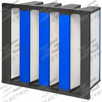 GRAINGER V-Bank Air Filter: 24 in x 24 in x 12 in, Fiberglass, Single Header, 4 Vs, MERV 14 (MPN 911TA8). Key specifications — Brand: GRAINGER; Frame or Header Material: Plastic; Media Material: Fiberglass; Filters Out: Droplet Nuclei.