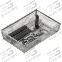 HONEY-CAN-DO Cutlery Tray: 1 Compartments, 9 in Overall Lg, 6 in Overall Wd, 2 in Overall Ht, Steel (MPN KCH-02161). Key specifications — Color: Silver; Brand: HONEY-CAN-DO; Material: Steel.