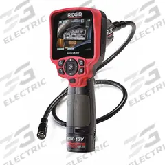 RIDGID Inspection Camera: 640 x 480, 3 ft Shaft Lg, 0.7 in Shaft Dia, 17 mm Camera Dia, TFT LCD (MPN 55898). Key specifications — Brand: RIDGID; Camera Pixel Resolution: 640 x 480; Features: Photo and Video Capture; Includes: USB Cable; Includes Probe: Camera Probe Included; Display Portability: Fixed; Camera Probe: Included.
