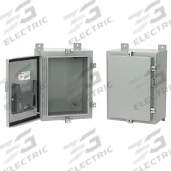 HOFFMAN Enclosure: Steel, 48 in x 36 in x 10 in, NEMA 12/13/4, Solid Cover, Hinged (MPN A48H36CLP). Key specifications — Closure Method: Clamps; Brand: HOFFMAN; Knockouts: Not Included.