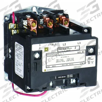 SQUARE D NEMA Magnetic Contactor: Non-Reversing, 3 Poles, NEMA Size 2, 45 A - Non-Reversing NEMA Contactors