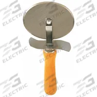 CRESTWARE Pizza Cutter Wheel: 1 Handles, Wood, 4 in Blade Dia, Brown (MPN WHPC4)
