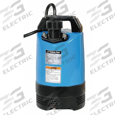 TSURUMI Plug-In Utility Pump: 1 hp, 1/4 in Max. Dia. Solids, Continuous Duty, 115V AC - Heavy-Duty Submersible Electric-Operated Dewatering Pumps