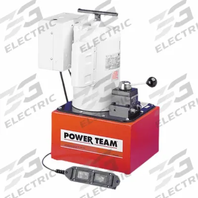 POWER TEAM Electric Hydraulic Pump Units: 10,000 psi Max. Op Pressure - Corded High-Power Stationary Electric Hydraulic Pump Units