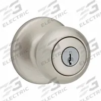 KWIKSET Door Knob Lockset: Office Knob Locksets, Nickel (MPN 400CV-15-SMT-6AL-RCS). Key specifications — Lockset Style: Rose.