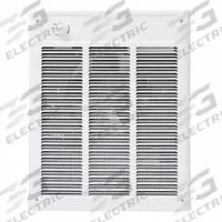CADET Wall Fan Heater: Commercial Grade, 2000 W/1500 W/4000 W/3000 W, Thermostat Included, White (MPN 500005831). Key specifications — Thermostat Included: Thermostat Included; Duty Rating: Commercial Grade; Housing Style: Conventional; Wattage Output: 4000 W/3000 W; Housing Color: White; Voltage: 208/240V AC; Brand: CADET.