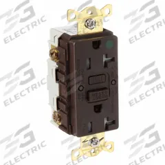 HUBBELL GFCI Receptacle: Hospital Grade, Duplex, 5-20R, Brown, GFCI, 125V AC, 20 A, 2 Pole / 3 Wire (MPN GFRTW83)