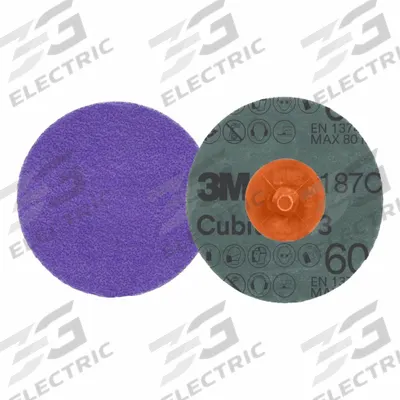 3M CUBITRON 3 Quick-Change Disc: TR, 1-1/2", Ceramic, 60 Grit, YF Wt Fiber - Cool-Cutting Fiber Discs for Stainless Steel & Nickel Alloys