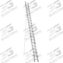 WERNER Extension Ladder: 40 ft Ladder Size, Aluminum, 250 lb Load Capacity, 86 lb Wt, 2 Sections (MPN D1340-2). Key specifications — Color: Silver; Brand: WERNER; Included Features: Rope and Pulley; Removable Fly: Removable.