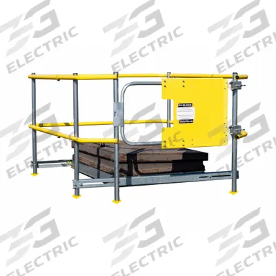 GARLOCK SAFETY SYSTEMS Roof Hatch: 3 1/2 ft Overall Ht, Steel, Powder Coated, Yellow - Roof Hatch Guardrail System Kits