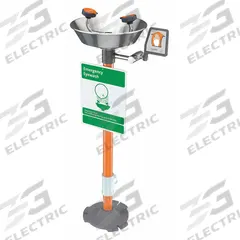 GUARDIAN EQUIPMENT Plumbed Eyewash: Std, Floor Mnt, Eyes and Face Coverage, Uncovered, Push Plate (MPN G1760). Key specifications — Activation: Push Plate; Brand: GUARDIAN EQUIPMENT.
