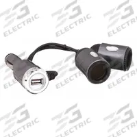 BELL Twin Splitter and Power Port: Power Splitter and Charger, 3 Connections, 4 in Cord Lg, Black (MPN 39254-8). Key specifications — Color: Black; Includes: 5 A Fused Plug; Product Type: Power Splitter and Charger; Brand: BELL; Ports: 12V Auxiliary Port.