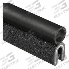 TRIM LOK INC Trim Seal: Rounded, 25 ft Overall Lg, PVC Outer, EPDM Bulb, 3/8 in Leg Lg (MPN 7M062B3X3/32C-25). Key specifications — Standards: UL 94HB; Bulb Material: EPDM; Brand: TRIM LOK INC; Color: Black; Outer Material: PVC; Profile Shape: Rounded.