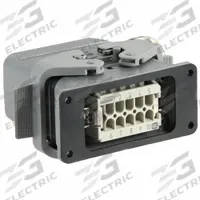 Modular Rectangular Connector Kit: Signal, Han 10B, Han(R) 10 B, Contacts: 10+PE, Screw, 10330100000. Key specifications — Connection Type: Screw; Manufacturer Part Number: 10330100000; Modular Connector Size Designation: Han(R) 10 B; Kit Includes: Terminal Screws (M3); Wire Size - Maximum: 14 AWG; Number of Poles: 10+PE; Brand: HARTING; IP Rating: IP65.