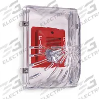 SAFETY TECHNOLOGY INTERNATIONAL Audible and Strobe Guard: Polycarbonate, 8 1/2 in Overall Dp (MPN STI-1210E). Key specifications — Manufacturer Part Number: STI-1210E; Brand: SAFETY TECHNOLOGY INTERNATIONAL; Color: Clear; For Location: Indoor; For Use With: Horn/Strobe Appliances; Includes: Mounting Hardware; Mounting Location: Wall Mount; Mounting Style: Flush Mount.