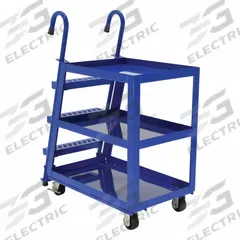 APPROVED VENDOR Vertical-Access Utility Cart: 1,000 lb, 36 in L x 22 in W Shelf, U-Shaped (2) (MPN SPS3-2236). Key specifications — Caster Wheel/Tread Material: Rubber; Brand: APPROVED VENDOR; Caster/Wheel Configuration: (2) Swivel with Brake.