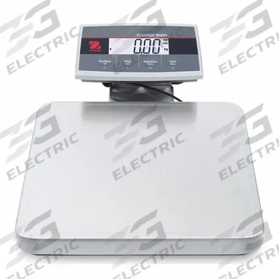 OHAUS Shipping Scale: 100 lb Wt Capacity - Imperial, 12 5/8 in Weighing Surface Dp - Shipping Bench Scales with Column-Mounted Indicator