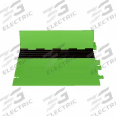 HI-VIZ CABLE PROTECTOR: 5 Channels, 1 1/4 in Max Cable Dia, 51 1/4 in Wd, 1 7/8 in Ht, 36 in Lg (MPN WSA-125-KIT3FLG). Key specifications — Connection Style: Dog Bone; Material: Polyurethane; Color: Lime Green.