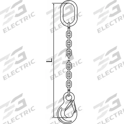 PEWAG Chain Sling: 9/32 in Chain Trade Size, 63 Chain Grade, Sling Hook, Stainless Steel - Corrosion-Resistant Grade-63 Single-Leg Chain Slings