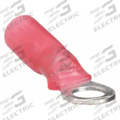 3M Ring Terminal: Red, Heat Shrink Insulation, #6 Stud Size, 22 AWG to 18 AWG Wire Sizes, 1,000 V (MPN MH18-6R/LX). Key specifications — Brand: 3M.