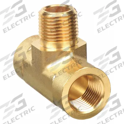 PARKER Metal Pipe Tee: Tee, 3/8 in x 3/8 in x 3/8 in, 2,700 psi, 2 3/64 in Lg - Threaded High-Pressure Pipe Fittings