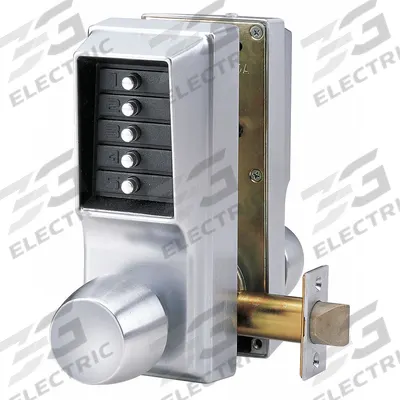 SIMPLEX Mechanical Push Button Lockset: Chrome (MPN EE11/1126D41) - Mechanical Keyless Access Locksets