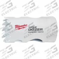 MILWAUKEE Hole Saw: 1 1/8 in Saw Dia., 4 Teeth per Inch, 1 5/8 in Max. Cutting Dp, Carbide Tipped (MPN 49-56-0708). Key specifications — attr1098070: 4; attr1098087: MILWAUKEE; attr1098073: 1/2"-20.