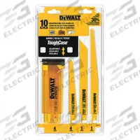 DEWALT Reciprocating Saw Blade Set: 10 Pieces, Reciprocating Saw Blade Set, 6 in_8 in_9 in Blade Lg (MPN DW4898). Key specifications — attr1132189: DEWALT; attr1132196: (4) 6 in 18 TPI Metal Cutting Blade.