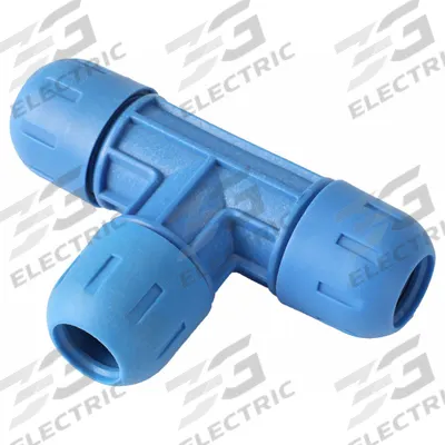 RAPIDAIR Compression Tee Fitting: 3/4 in OD x 3/4 in OD x 3/4 in OD Size - Compressed Air System Nylon Compression Fittings