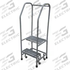 COTTERMAN Rolling Ladder: 1.7 ft Platform Ht, Assembled, Stainless Steel, Wt-Actuated Auto-Lock (MPN 1002R1818A1E10B3SSP3). Key specifications — Includes Handrails: Handrails Included; Material: Stainless Steel; Brand: COTTERMAN.