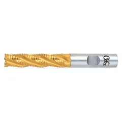 OSG Roughing End Mill: High Speed Steel, TiN Coating, 4 Flute, 5/16" Mill Dia, 3/4" LOC, 2-1/2" OAL (MPN 6909405)
