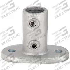 Structural Pipe Fitting: Railing Base Flange, Oval, 1 1/4 in For Pipe Size, Cast Iron, Gray (MPN 4NXU4). Key specifications — Manufacturer Part Number: 4NXU4; Brand: APPROVED VENDOR; Finish: Zinc-Plated; Material: Cast Iron; Product Type: Railing Base Flange.