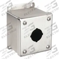 WIEGMANN Push Button Enclosure: 30mm, 1 Holes, 304 Stainless Steel, NEMA 4X (MPN PBSS1). Key specifications — attr211299: WIEGMANN; attr1043605: Washdown-Corrosion-Resistant.