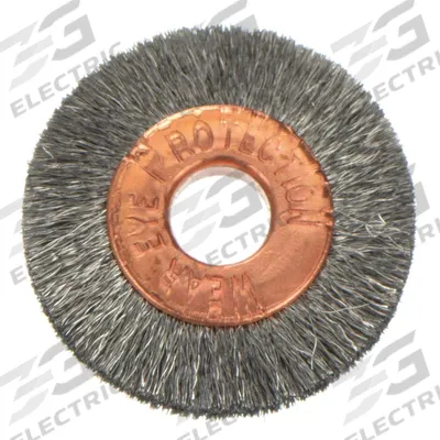 WEILER Wire Wheel Brush: Crimped Stainless Steel, 1" Dia x 3/16" Wd, 1/4" Arbor - Light-Cleaning Brushes for Stainless Steel