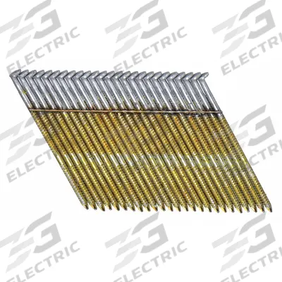 BOSTITCH Framing Nails,3 1/4" L,Galvanized,PK2000: Framing Nails, Flat, Smooth, Steel - Collated Framing Nails