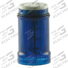 EATON Tower Light Module: Flashing, 110/120V AC, Blue, 43 mm Overall Dia, 3 in Overall Ht, SL4 (MPN SL4-BL120-B). Key specifications — Brand: EATON; Compatible with Series: SL4; Lens Color: Blue; Operating Voltage: 110/120V AC; Manufacturer Part Number: SL4-BL120-B.