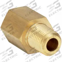 PARKER Metal Pipe Straight: Straight, Brass, 1/2 in x 1/2 in, 3,200 psi, 1 7/8 in Lg (MPN 1/2 FG-B). Key specifications — Maximum Operating Pressure: 3,200 psi.