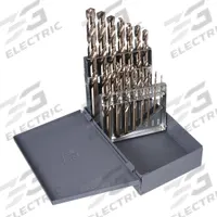 CHICAGO-LATROBE Jobber Length Drill Bit Set: 15 Pc, 1/16" to 1/2" by 32nds, 135° Split Point (MPN 47795). Key specifications — attr1236168: Metal Index; attr1236199: NAS 907 Type B.